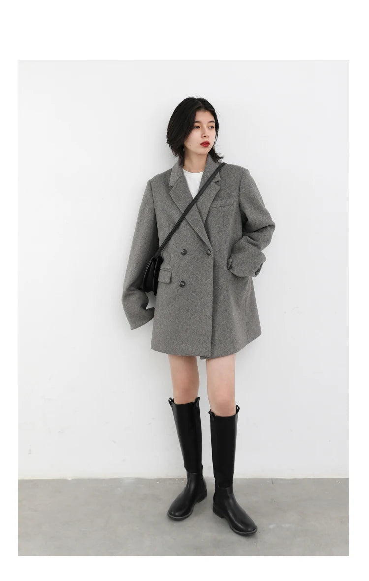 ChicVen Classic Wool Blazer Coat