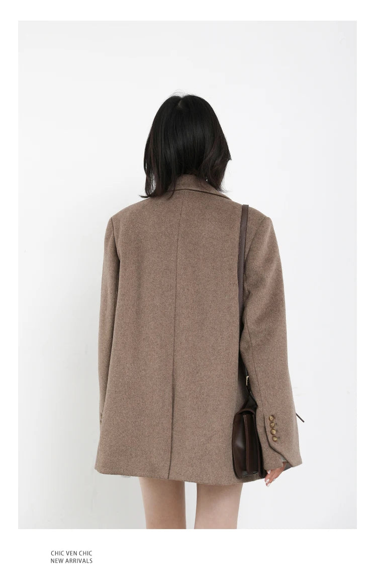 ChicVen Classic Wool Blazer Coat