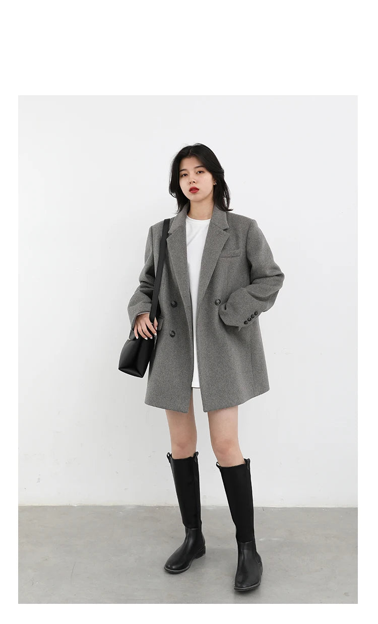 ChicVen Classic Wool Blazer Coat