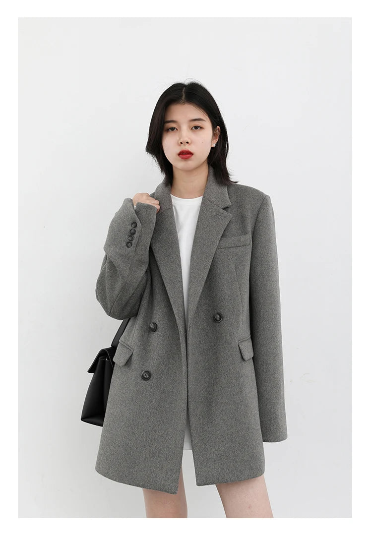 ChicVen Classic Wool Blazer Coat