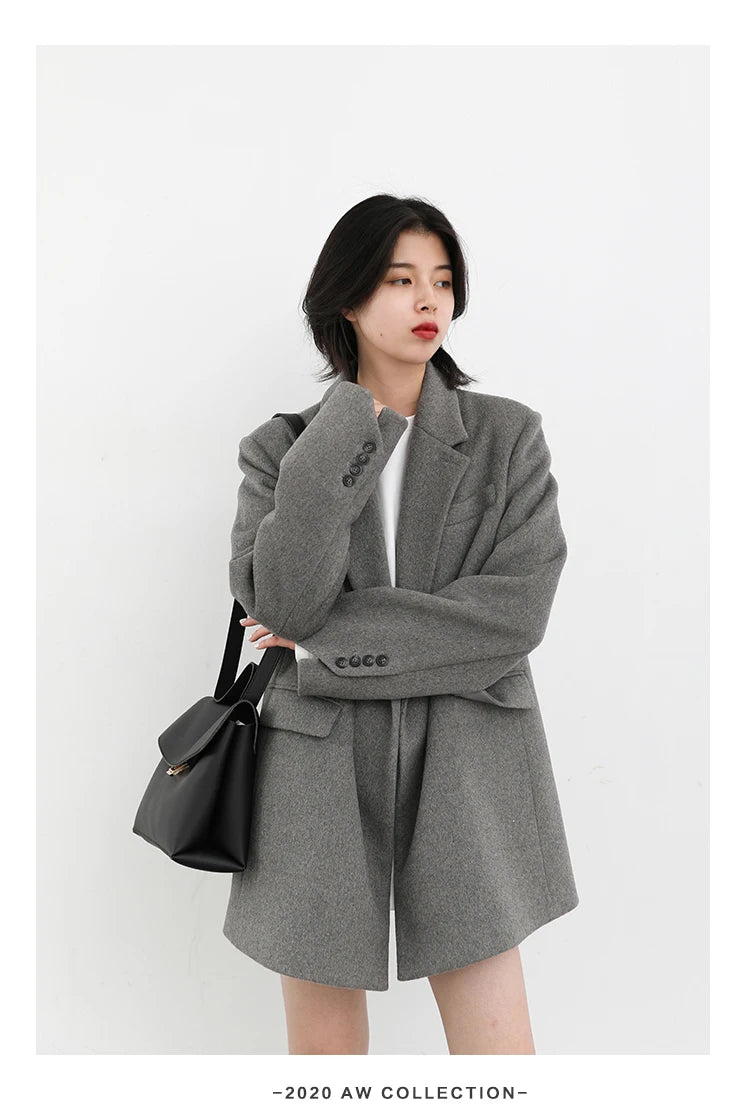 ChicVen Classic Wool Blazer Coat
