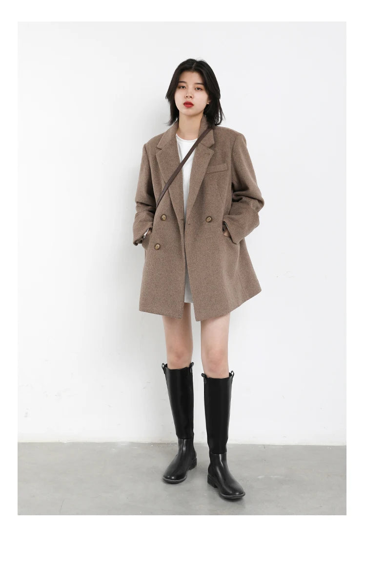 ChicVen Classic Wool Blazer Coat
