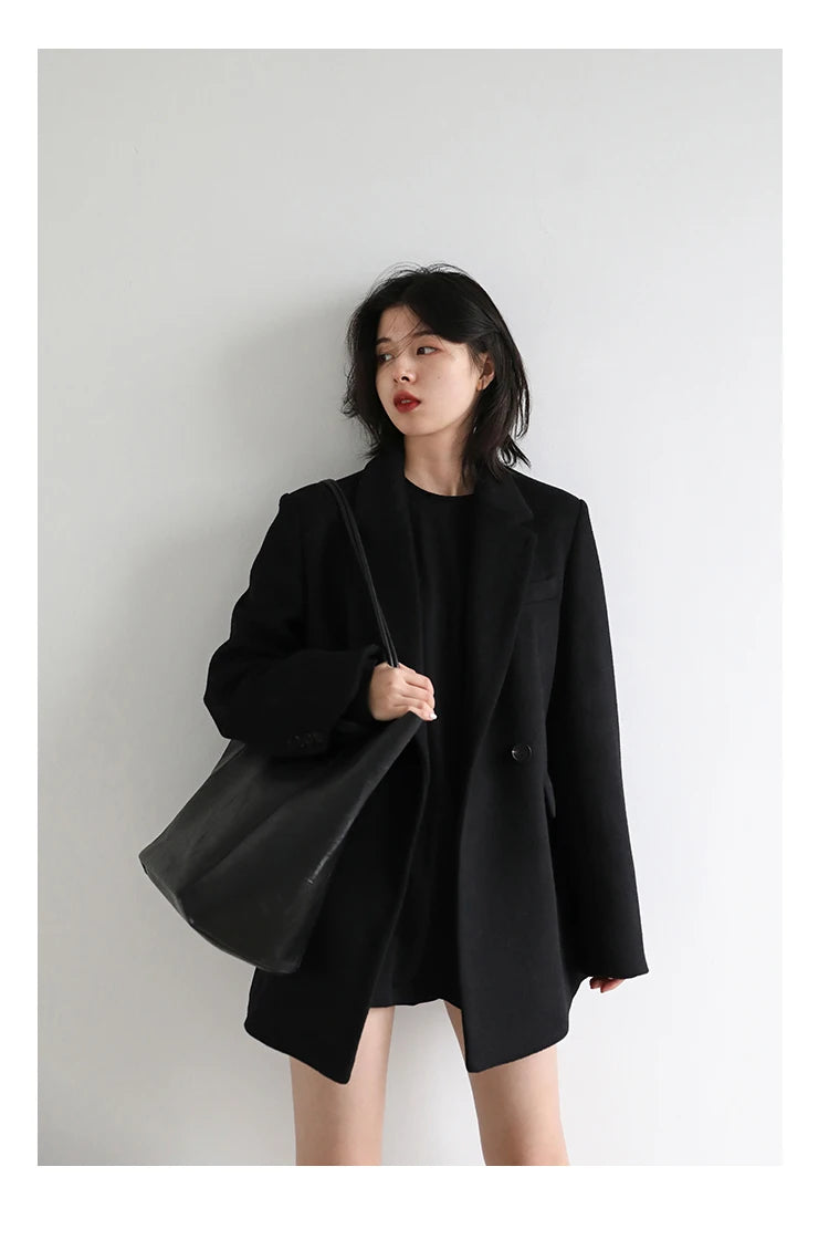 ChicVen Classic Wool Blazer Coat