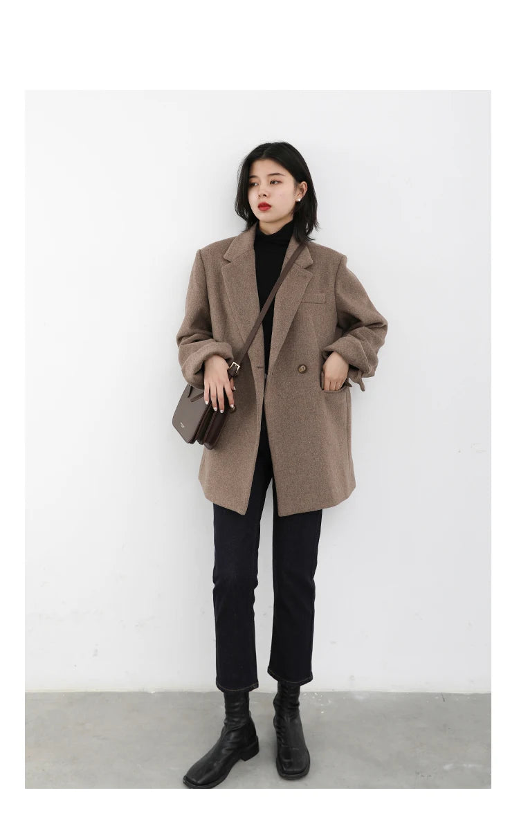 ChicVen Classic Wool Blazer Coat