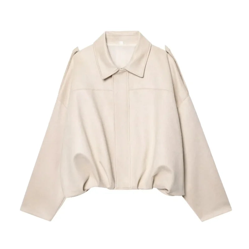 MUJER Suede Bomber Jacket – Oversized Streetwear