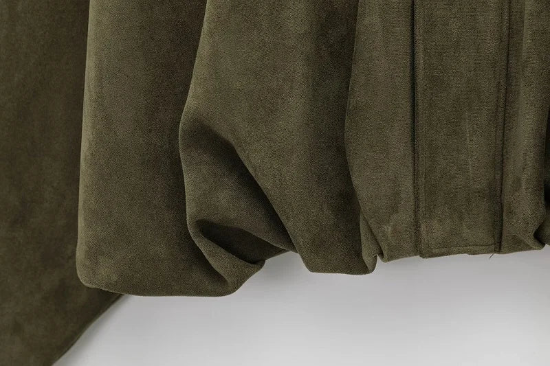 MUJER Suede Bomber Jacket – Oversized Streetwear