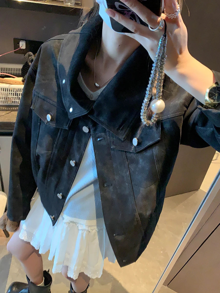 Slim-Cut Retro Rider Jacket