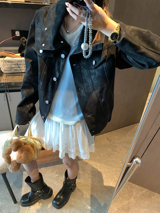 Slim-Cut Retro Rider Jacket