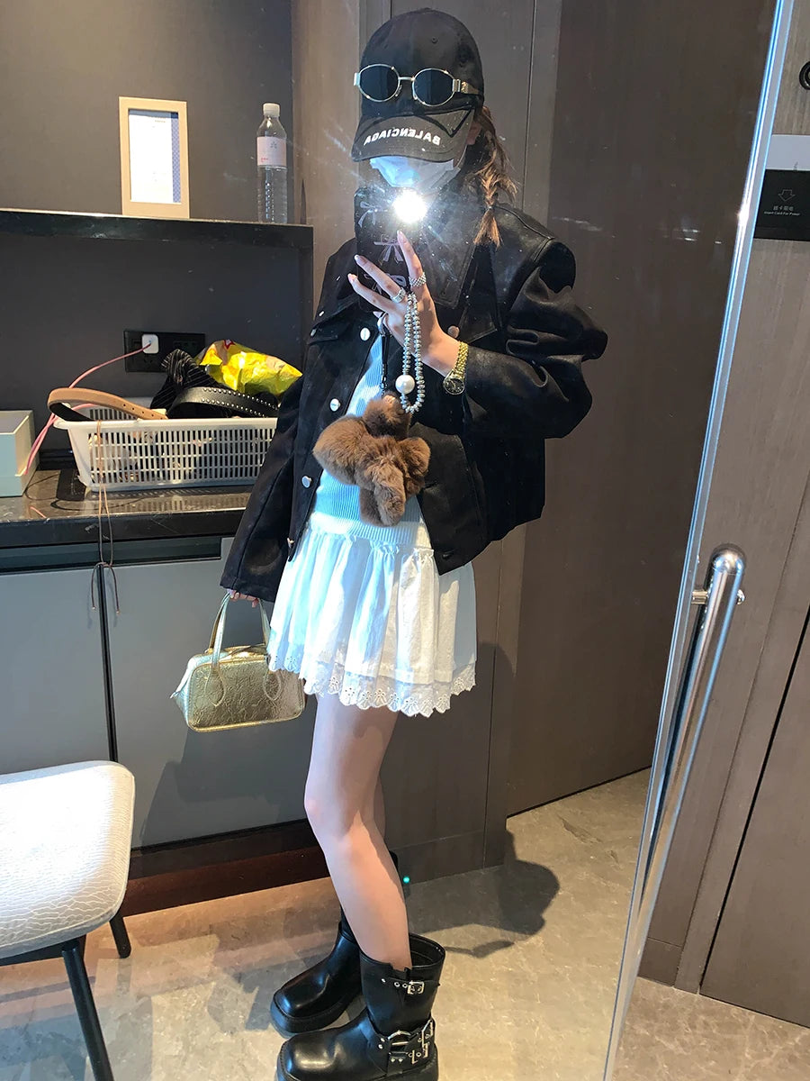 Slim-Cut Retro Rider Jacket