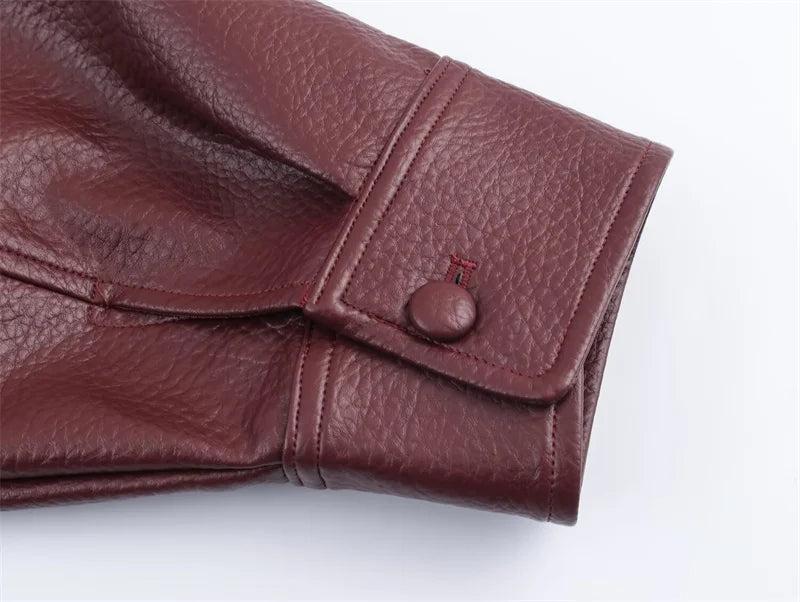 Women’s Pebble Faux Leather Biker Jacket – Black Long Sleeve